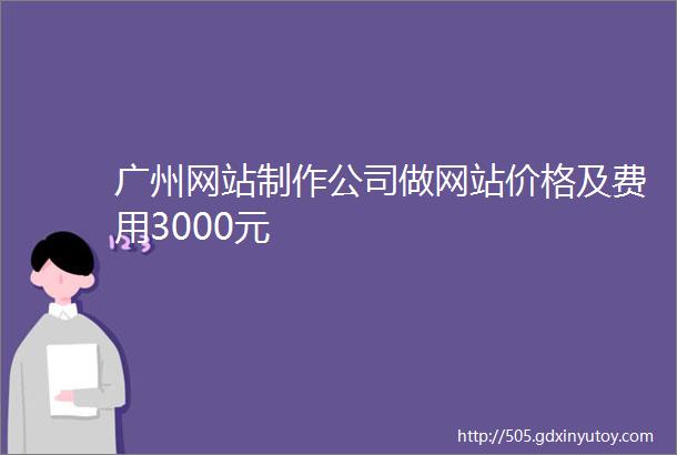 广州网站制作公司做网站价格及费用3000元